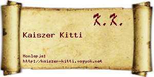 Kaiszer Kitti névjegykártya